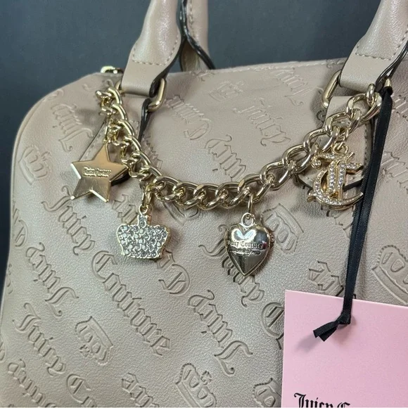 Juicy Couture Not Your Babe Satchel Crossbody Bag Color CAFE - Picture 2 of 7